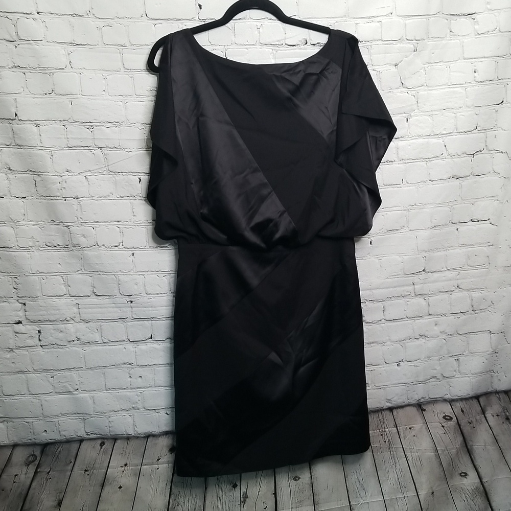 Jessica Simpson Black Midi Dress Flutter Sleeve Size 10